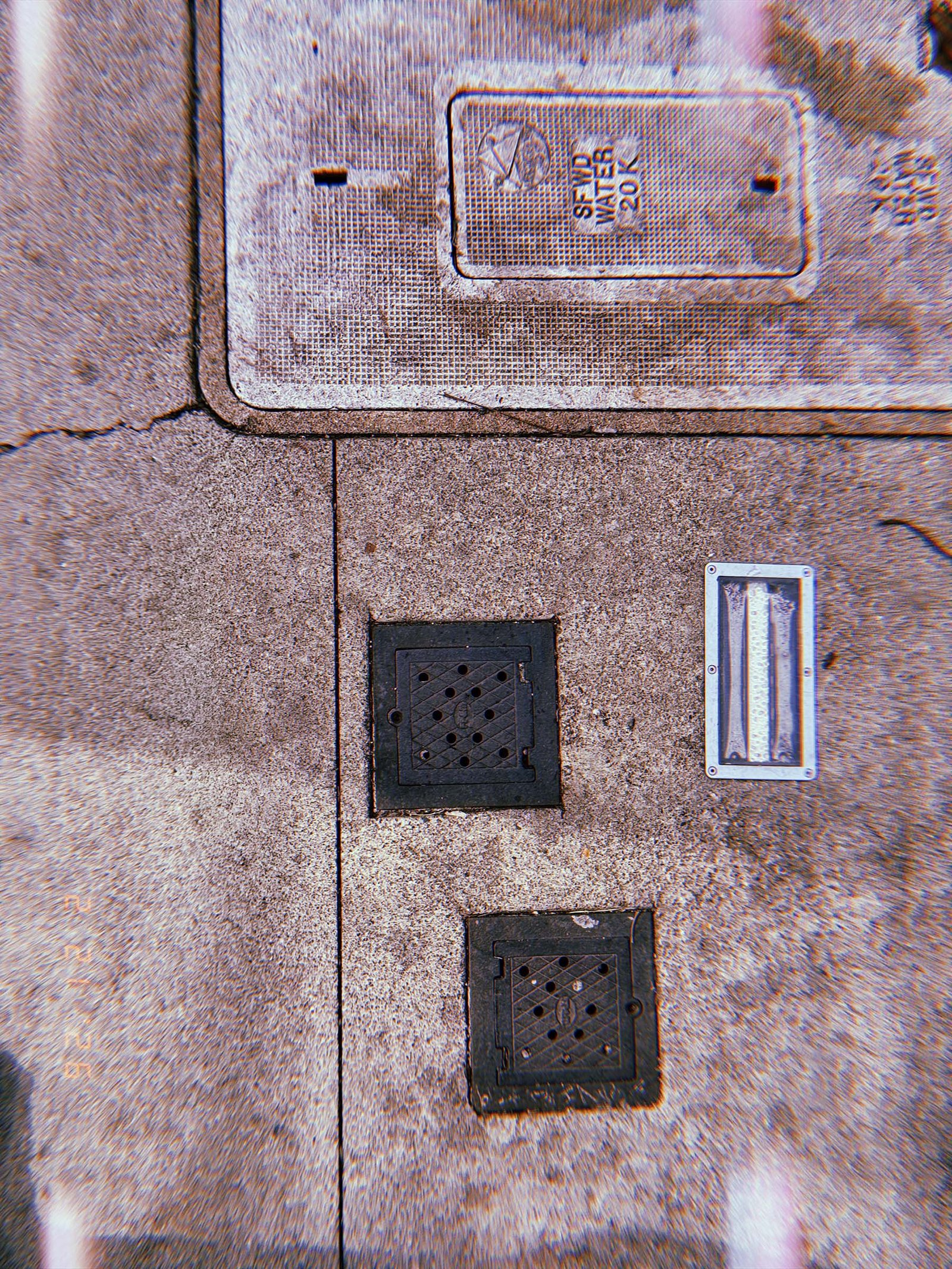 sidewalk utility access covers and embedded reflective marker